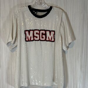 MSGM SEQUIN LOGO TOP 42 8